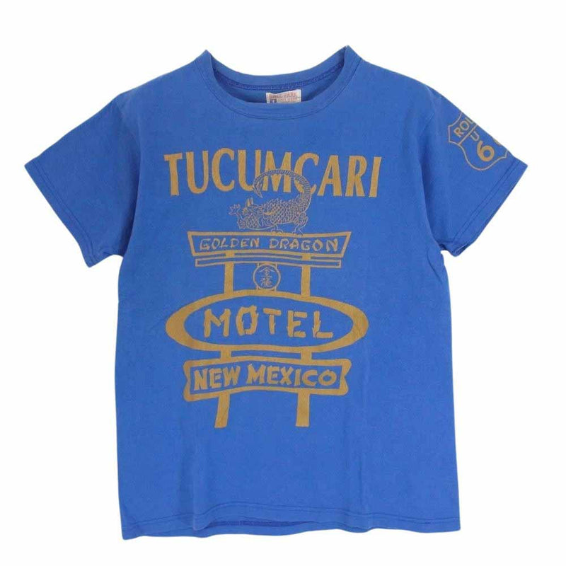 The REAL McCOY'S ザリアルマッコイズ TUCUMCARI プリント クルーネック 半袖 Tシャツ ブルー系 36【中古】