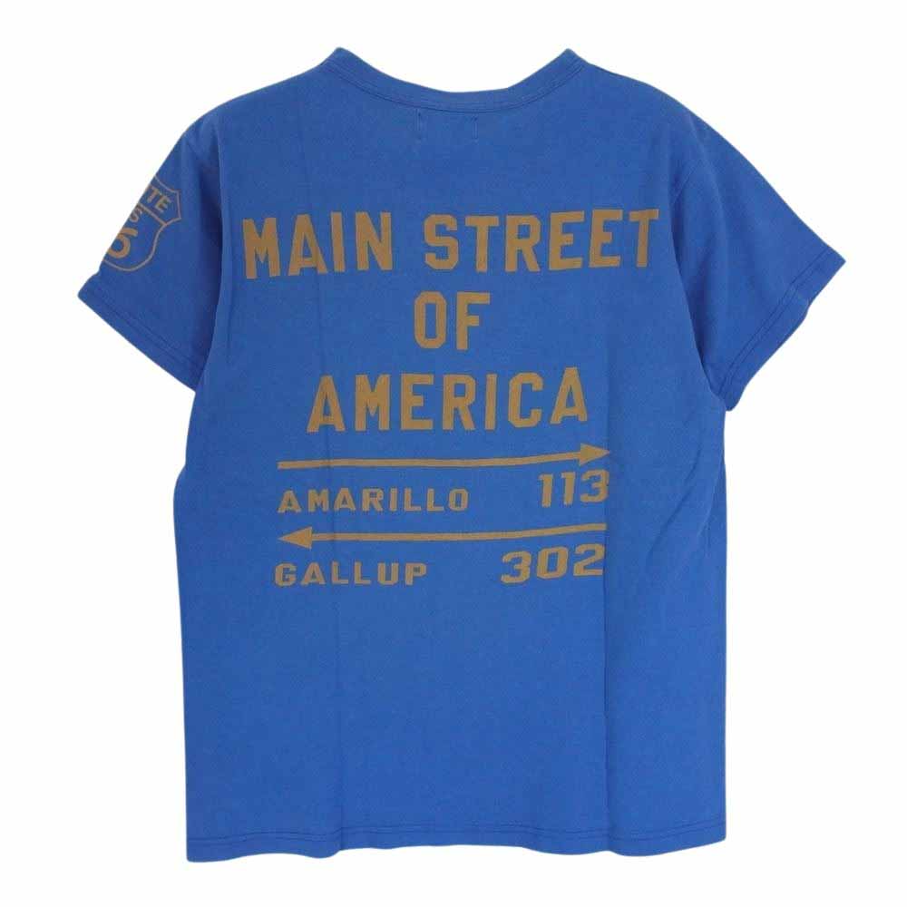 The REAL McCOY'S ザリアルマッコイズ TUCUMCARI プリント クルーネック 半袖 Tシャツ ブルー系 36【中古】