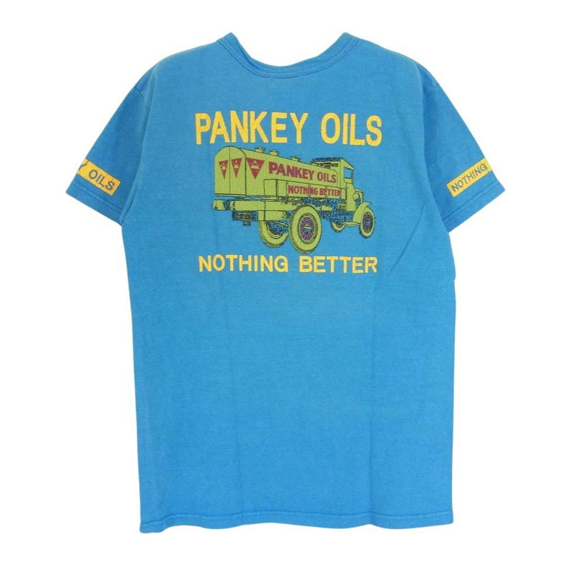 The REAL McCOY'S ザリアルマッコイズ PANKEY OILS プリント クルーネック 半袖 Tシャツ ブルー系 36【中古】