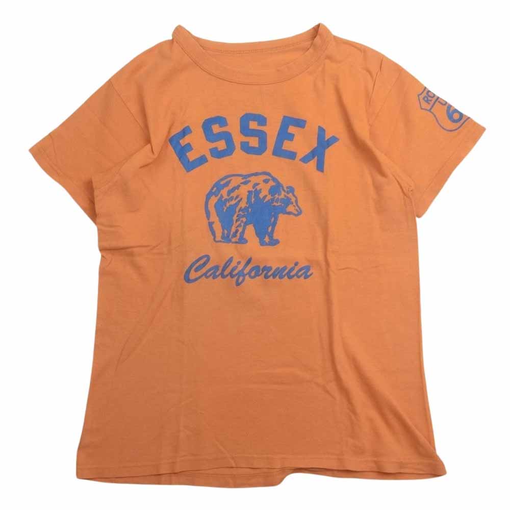 The REAL McCOY'S ザリアルマッコイズ ESSEX プリント クルーネック 半袖 Tシャツ オレンジ系【中古】