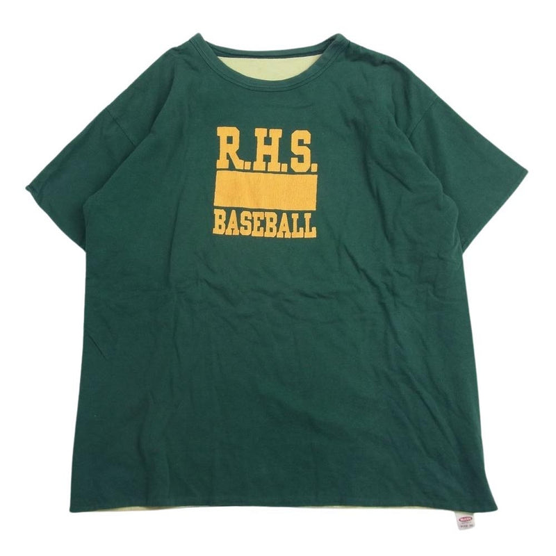 The REAL McCOY'S ザリアルマッコイズ R.H.S. BASEBALL プリント クルーネック 半袖 Tシャツ グリーン系 42【中古】