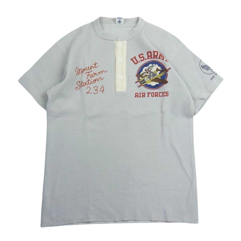 TOY'S McCOY トイズマッコイ US ARMY AIR FORCE ユーエスアーミーエアフォース ヘンリーネック 半袖 Tシャツ グレー系 S【中古】