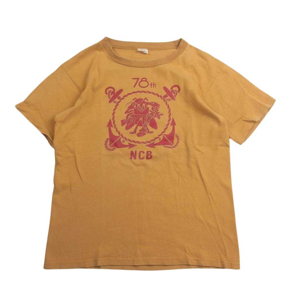 The REAL McCOY'S ザリアルマッコイズ 78th NCB プリント クルーネック 半袖 Tシャツ ブラウン系 M【中古】