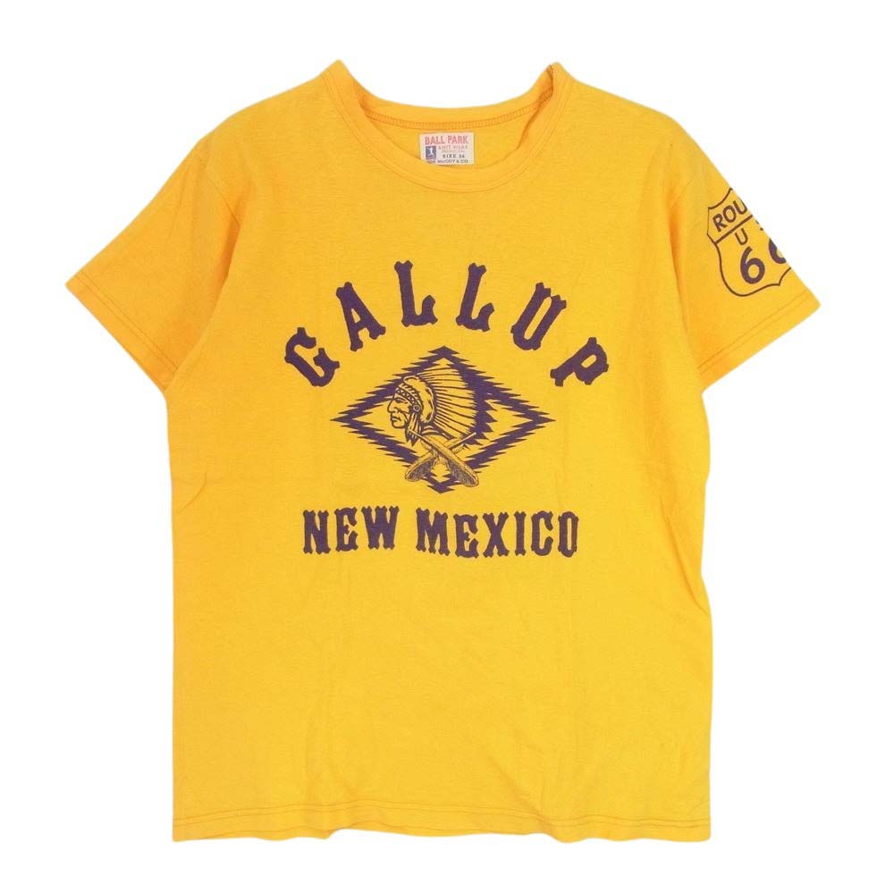 The REAL McCOY'S ザリアルマッコイズ GALLUP プリント クルーネック 半袖 Tシャツ イエロー系 36【中古】