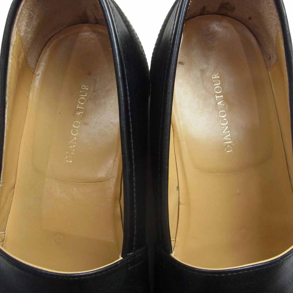 DJANGOATOUR ジャンゴアトゥール slip on kipleather shoes レザー スリッポン シューズ ブラック ブラック系 25cm【中古】