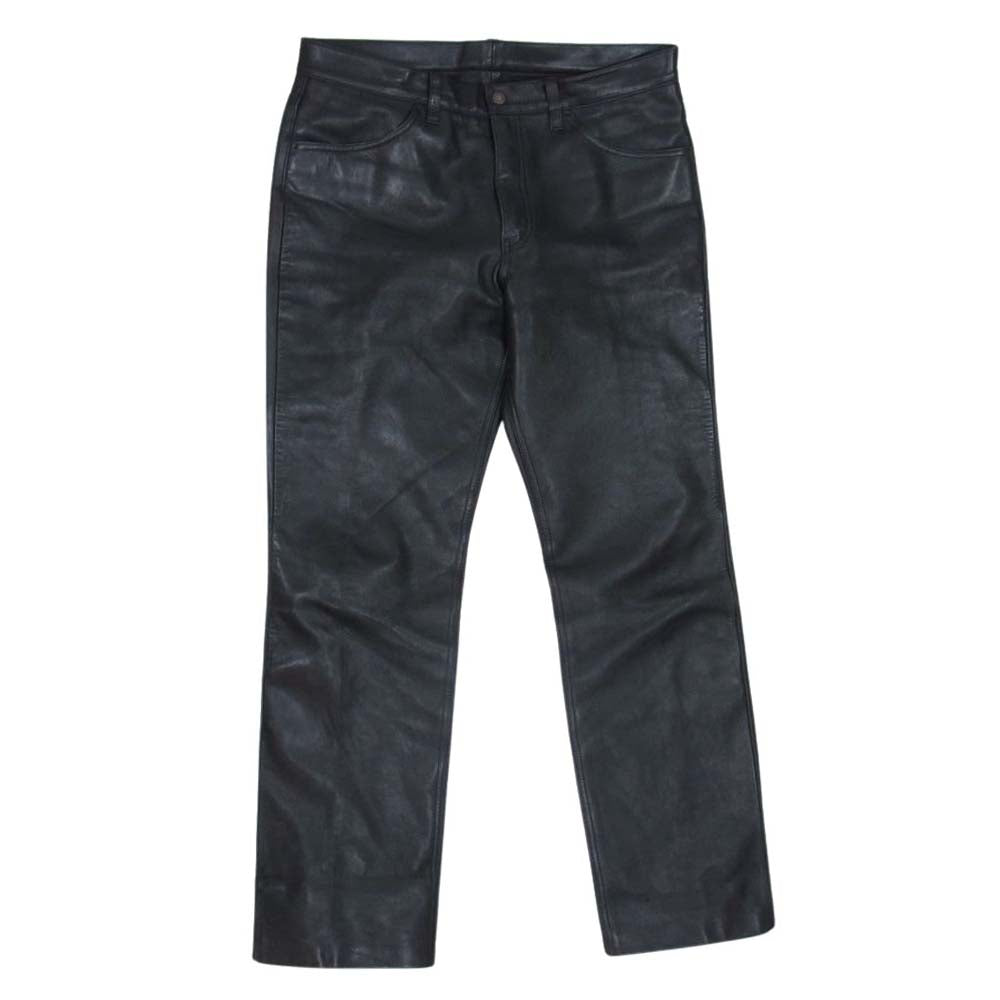 Levi's リーバイス 519-49 牛革 カウレザー バイカー 無地 レザー パンツ ブラック系 34【中古】