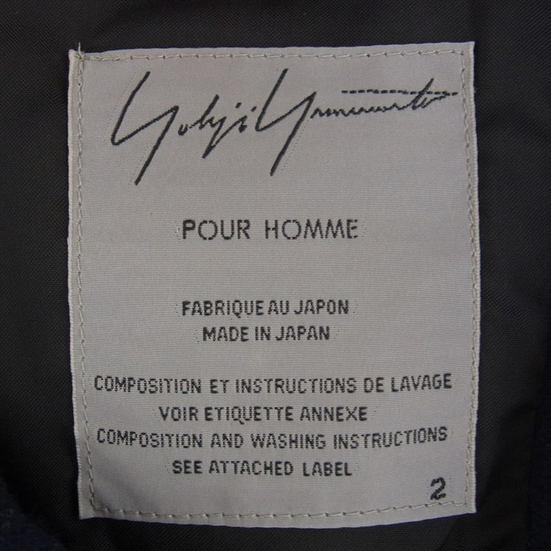 Yohji Yamamoto POUR HOMME ヨウジヤマモトプールオム HD-J57-809 タクティカルポケット フィッシング テーラード ジャケット 異素材切替 ドッキング ジャケット ブラック系 ネイビー系 2【中古】