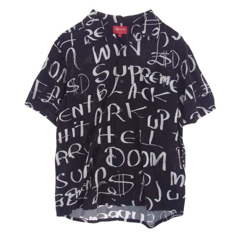 Supreme シュプリーム 20AW Black Ark Rayon S/S Shirt ブラック アーク レーヨン 半袖 開襟 シャツ ブラック系 L【美品】【中古】