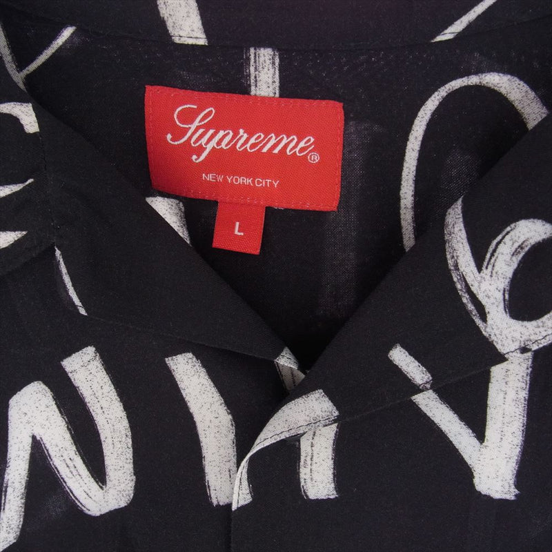 Supreme シュプリーム 20AW Black Ark Rayon S/S Shirt ブラック アーク レーヨン 半袖 開襟 シャツ ブラック系 L【美品】【中古】