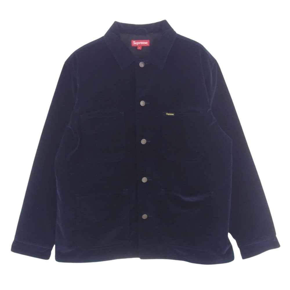 Supreme シュプリーム 20SS Velvet Chore Coat ベルベット カバーオール チョア コート  ネイビー系 L【中古】