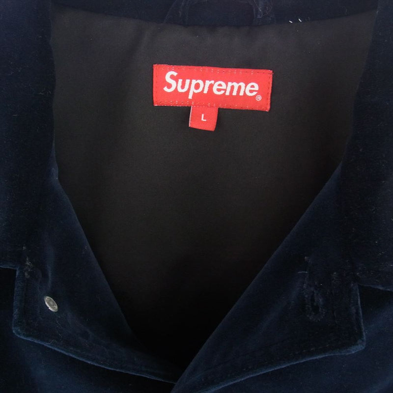 Supreme シュプリーム 20SS Velvet Chore Coat ベルベット カバーオール チョア コート  ネイビー系 L【中古】