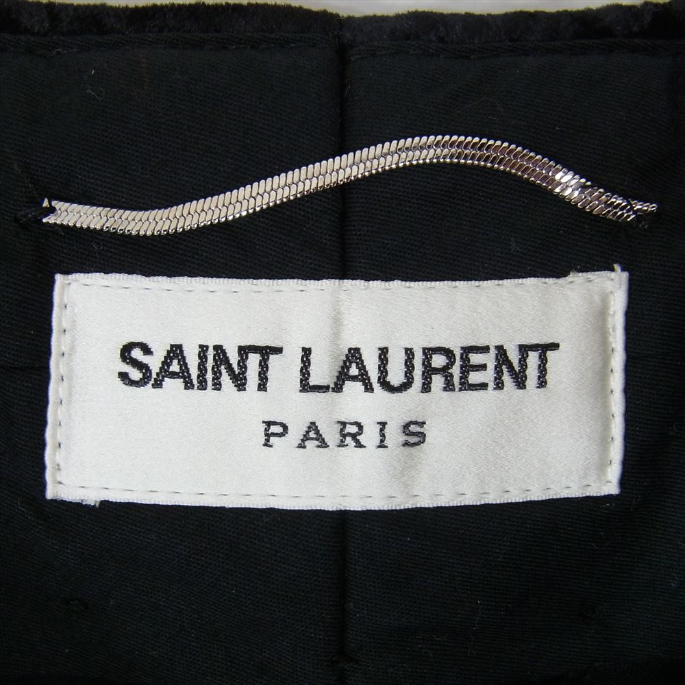 SAINT LAURENT サンローラン 530732 Y099T クラッシュ ベルベット ロング パンツ ブラック系 46【中古】