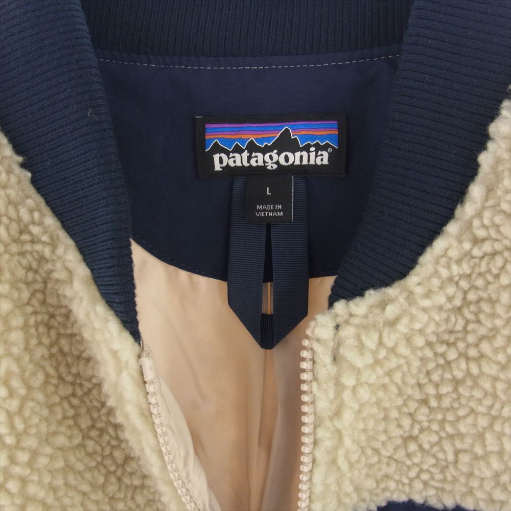 patagonia パタゴニア 20AW 22830FA20 RETRO-X BOMBER JACKET レトロX ボンバージャケット フリース ジャケット ベージュ系 ネイビー系 L【中古】