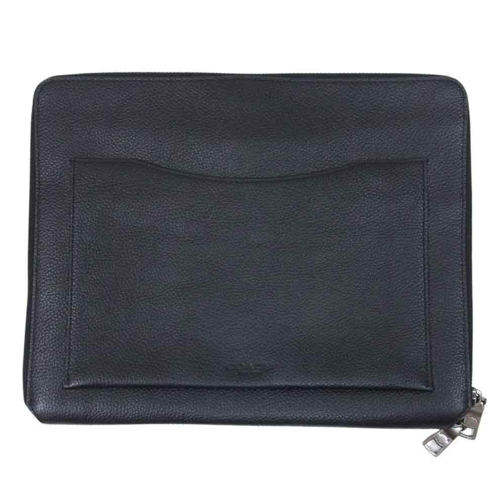 COACH コーチ 64264 レザー クラッチ バッグ ブラック系【中古】