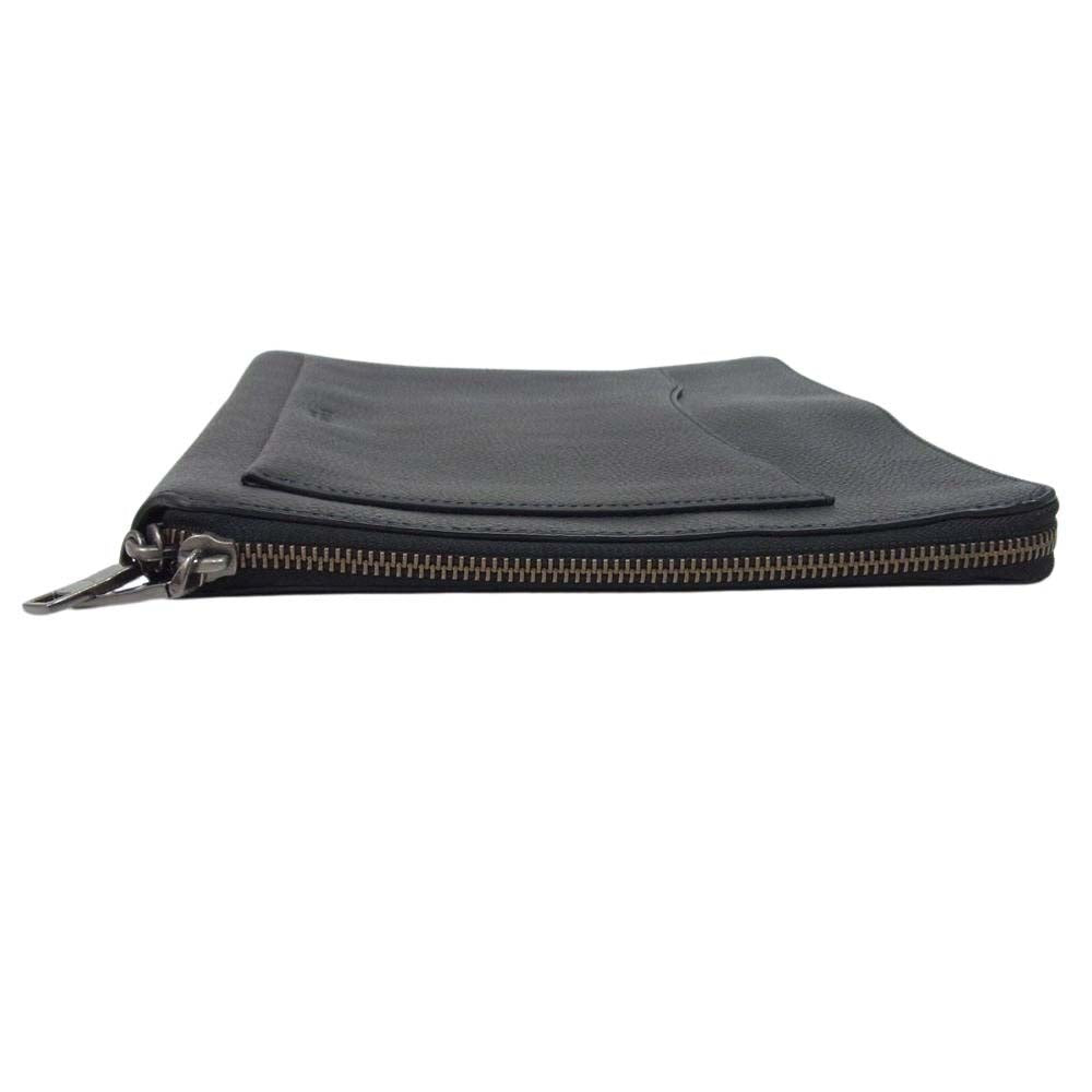 COACH コーチ 64264 レザー クラッチ バッグ ブラック系【中古】