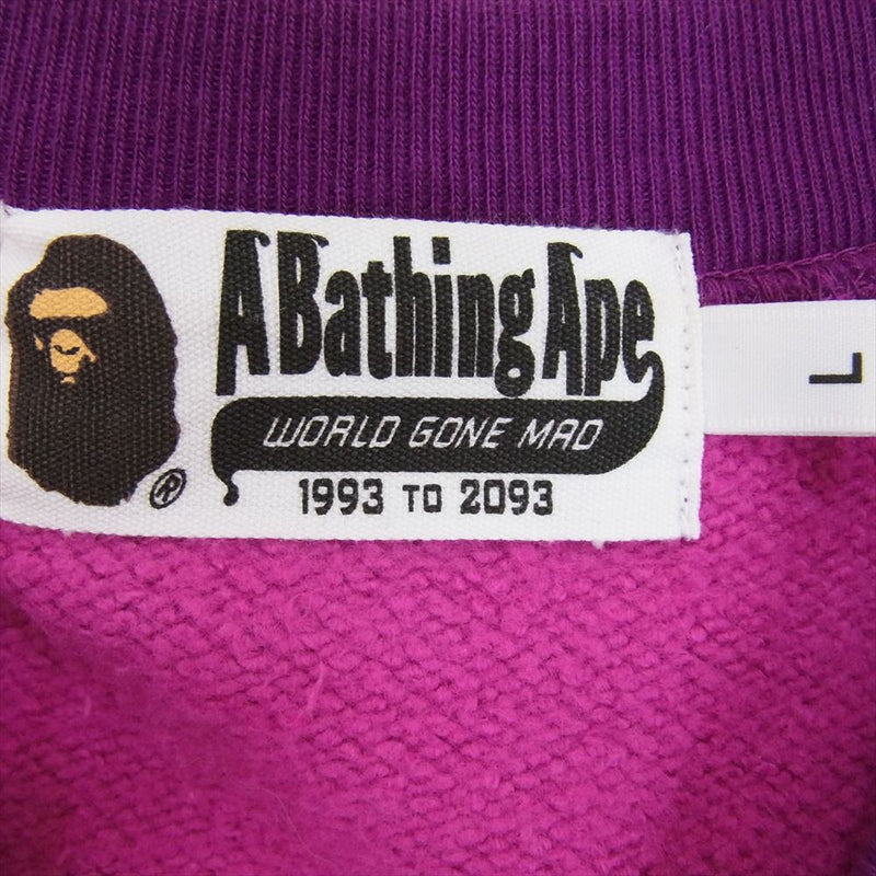 A BATHING APE アベイシングエイプ 001SWC301012X BAPE カモ 半袖 スウェット コットン Tシャツ パープル系 L【中古】