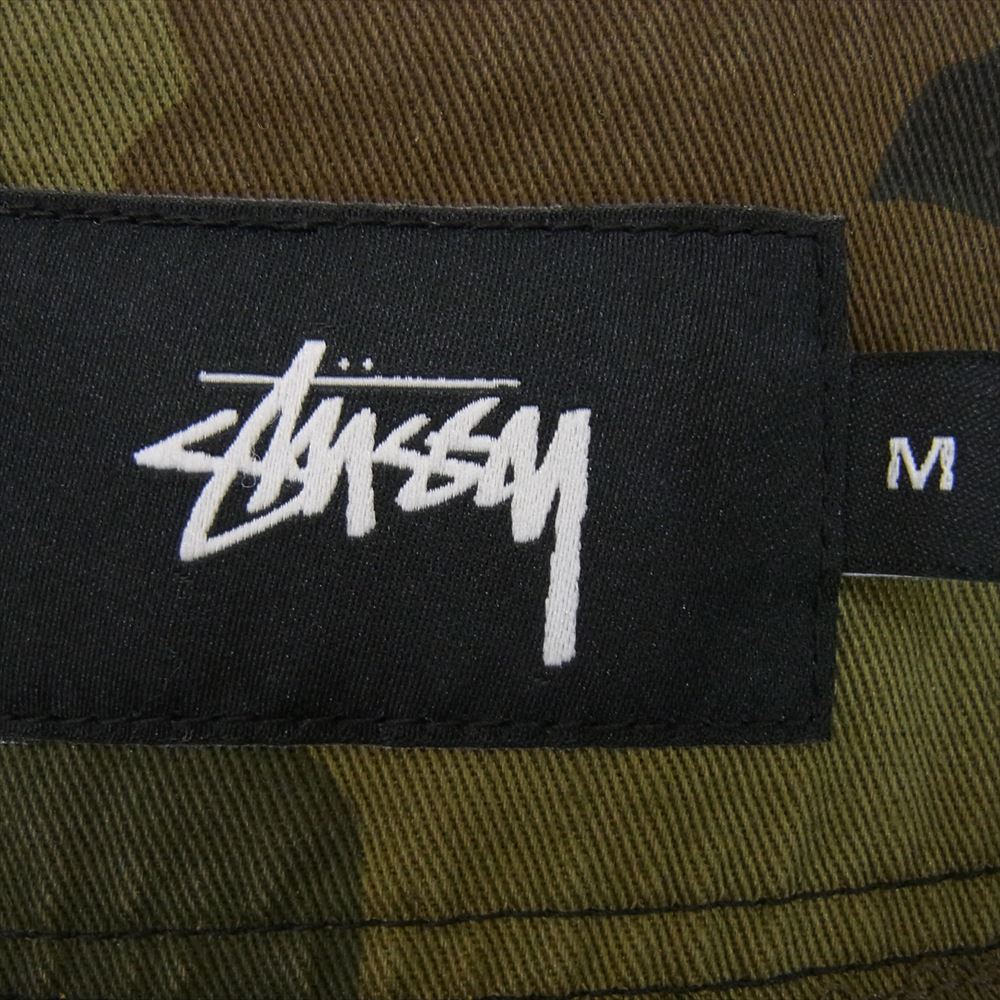 STUSSY ステューシー BASEBALL SHIRT ベースボール シャツ 半袖 カモ柄 カーキ系 M【中古】
