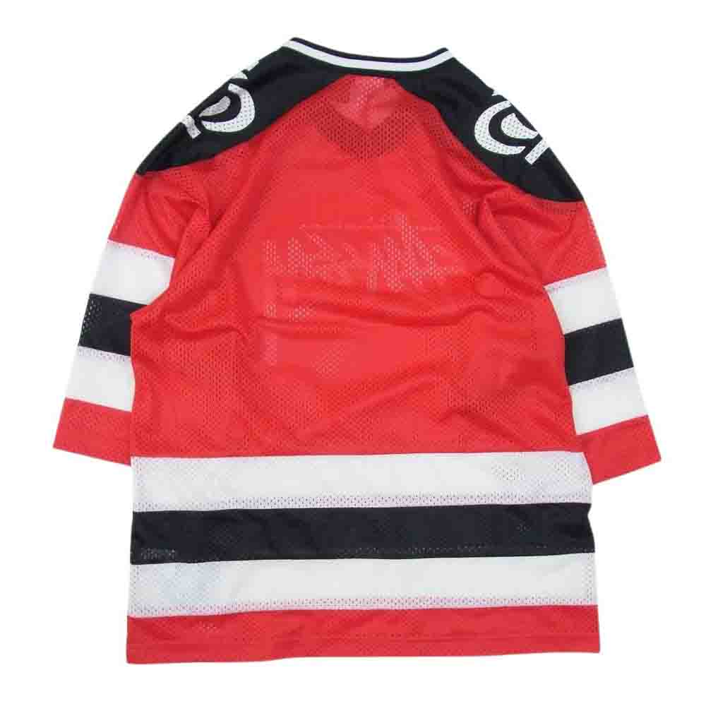 STUSSY ステューシー C8-F407 × Champion チャンピオン ホッケーシャツ メッシュ 半袖 レッド系 M【中古】