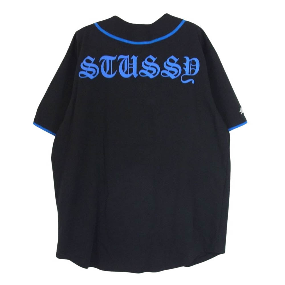 STUSSY ステューシー BASEBALL JERSEY SHIRT ベースボール シャツ 半袖 ブラック系 M【中古】