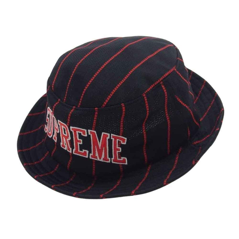 Supreme シュプリーム 16SS Stripe Mesh Crusher ストライプ メッシュ クラッシャー ハット ブラック系【中古】