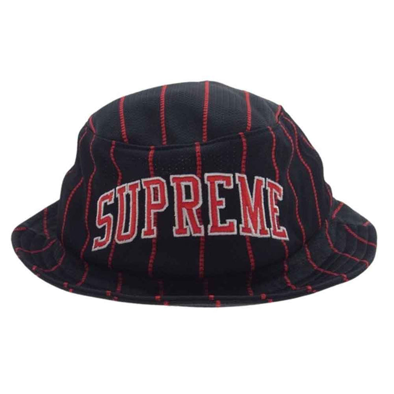 Supreme シュプリーム 16SS Stripe Mesh Crusher ストライプ メッシュ クラッシャー ハット ブラック系【中古】