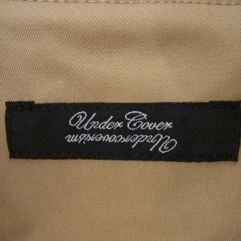 UNDERCOVER アンダーカバー 16SS UCP9302 SOMETHING MUST BREAK バックプリント ロゴ ステンカラーコート レザー ボタン ベージュ系 2【中古】