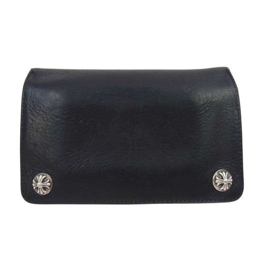 CHROME HEARTS クロムハーツ（原本無） 1ZIP 1ジップウォレット クロスボール 2つ折り財布  ブラック系【中古】