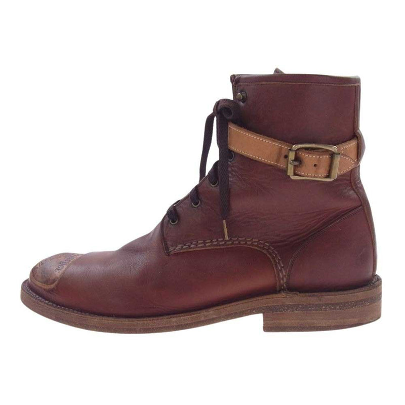 foot the coacher フットザコーチャー 05013 farmer high ブーツ レザー レースアップ シューズ  ブラウン系 8【中古】