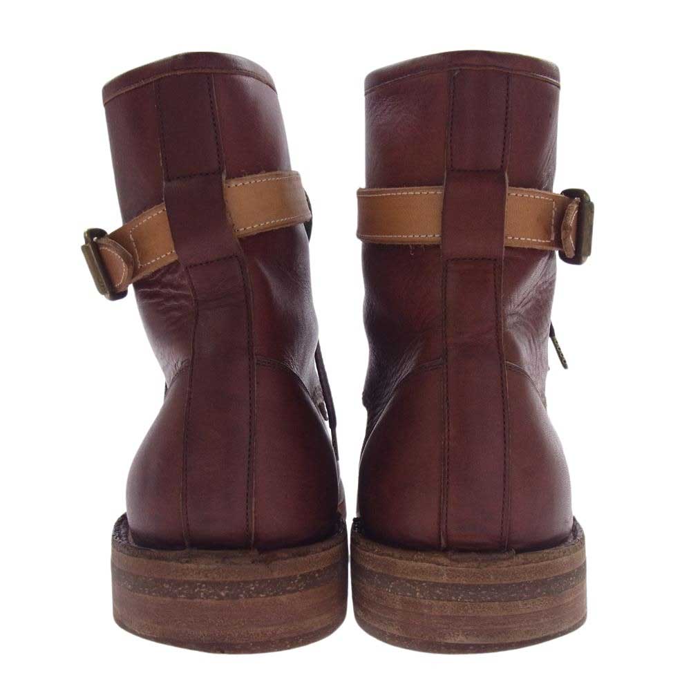foot the coacher フットザコーチャー 05013 farmer high ブーツ レザー レースアップ シューズ ブラウン系 8【中古】