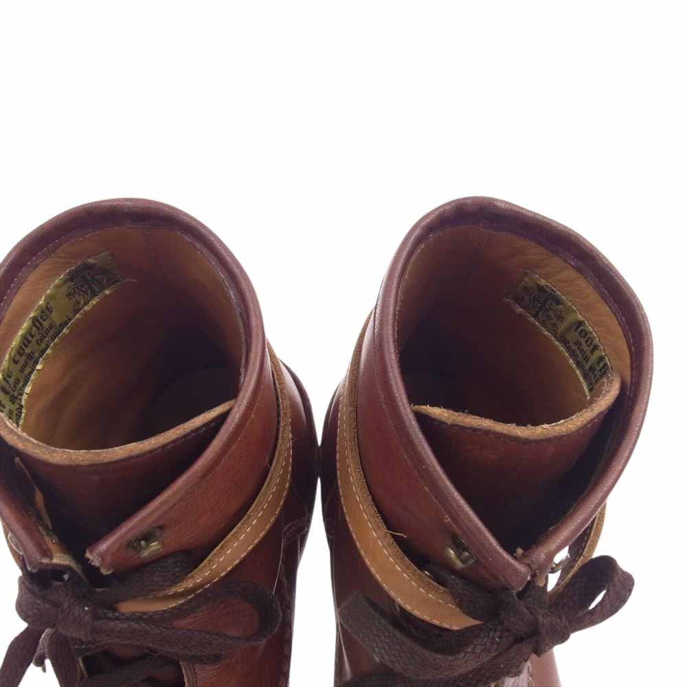 foot the coacher フットザコーチャー 05013 farmer high ブーツ レザー レースアップ シューズ ブラウン系 8【中古】