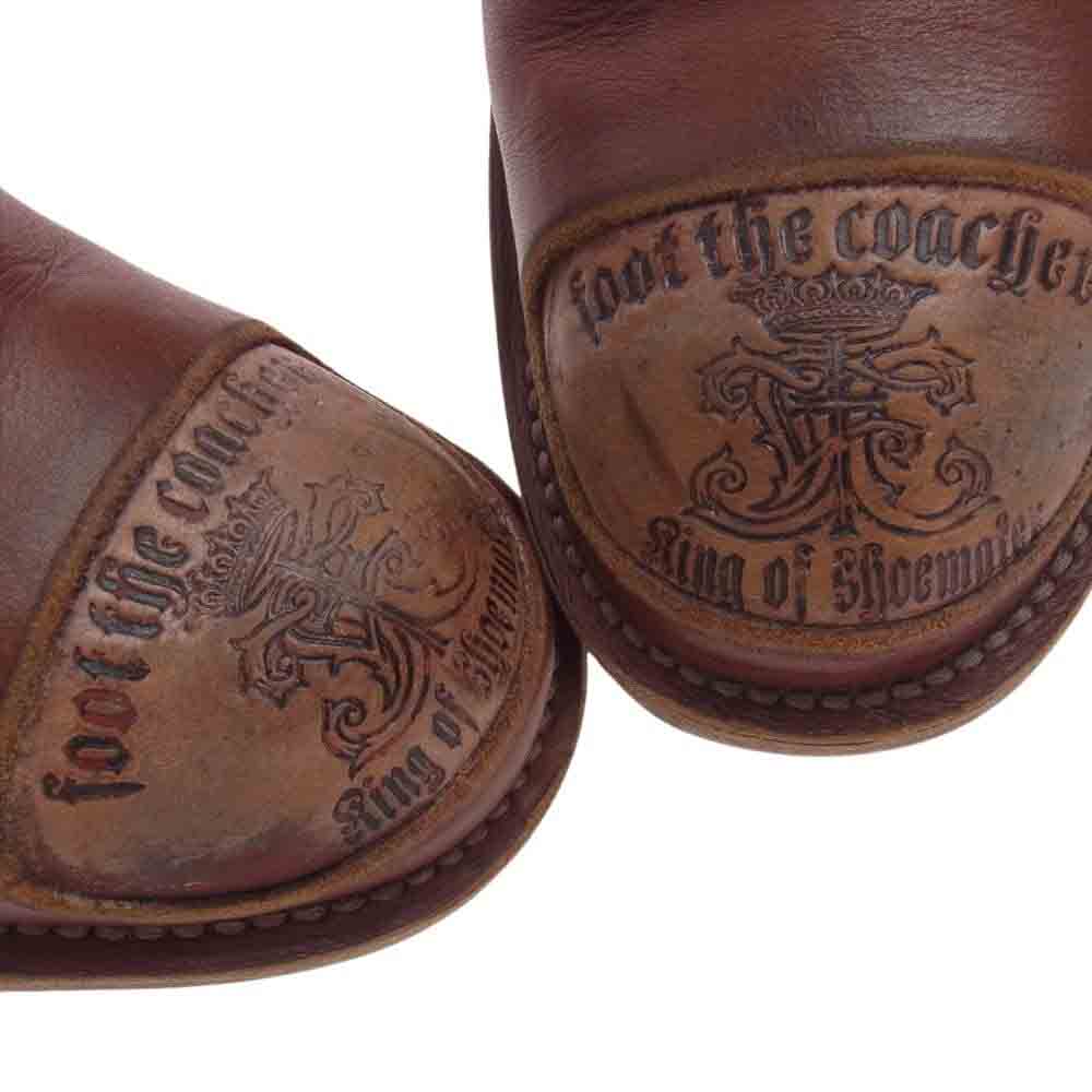 foot the coacher フットザコーチャー 05013 farmer high ブーツ レザー レースアップ シューズ ブラウン系 8【中古】