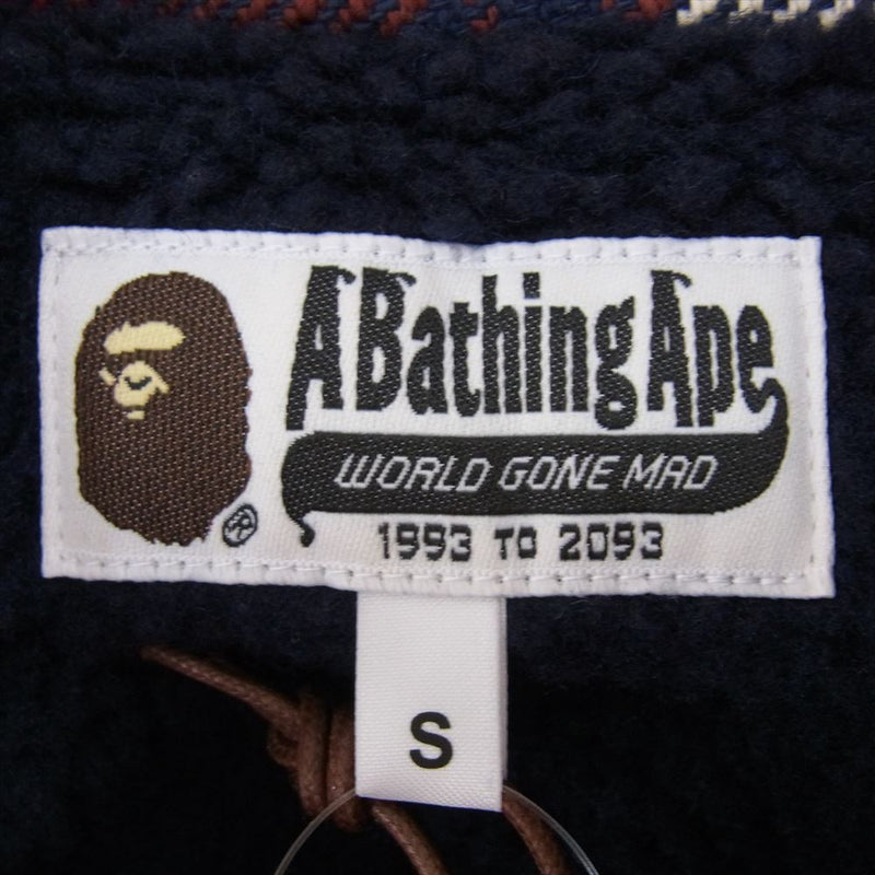 A BATHING APE アベイシングエイプ 23AW 001LJJ801010M BAPE CHECK CPO JACKET ベイプ チェック CPO 裏地 ボア ジャケット マルチカラー系 S【極上美品】【中古】