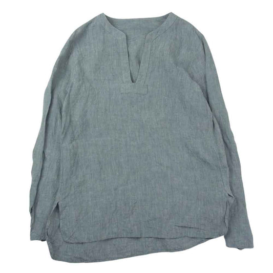 ISAMUKATAYAMA BACKLASH イサムカタヤマバックラッシュ 1591-02 リネン プルオーバー スキッパー シャツ グレー系 M【中古】