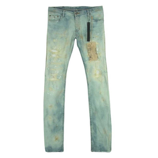 ISAMUKATAYAMA BACKLASH イサムカタヤマバックラッシュ REBL-03 ダメージ 加工 ストレート デニム パンツ インディゴブルー系 L【中古】