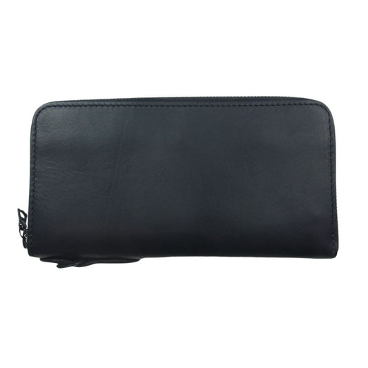 ISAMUKATAYAMA BACKLASH イサムカタヤマバックラッシュ GUIDI グイディオイルカーフレザー ラウンドファスナー レザー ロングウォレット 長財布 ブラック系【中古】