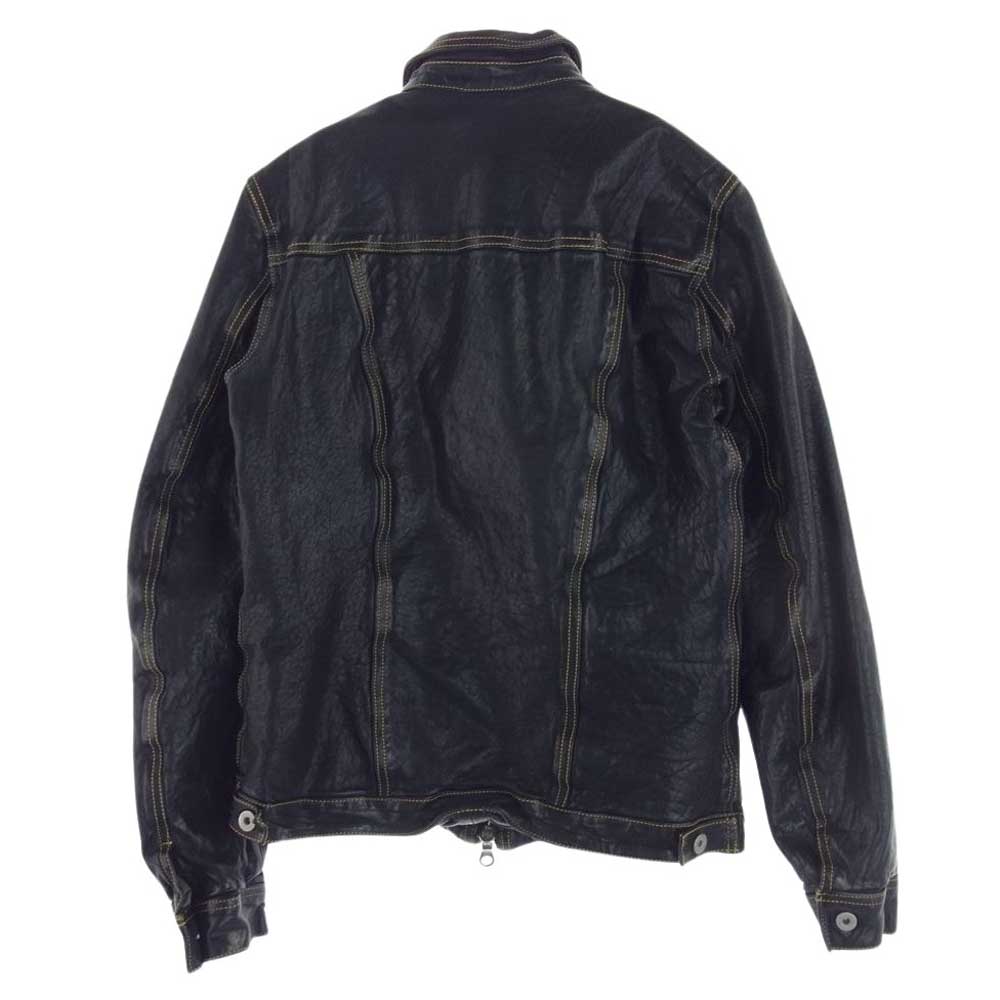 ISAMUKATAYAMA BACKLASH イサムカタヤマバックラッシュ 1529-05 RIDE OR DIE ポーランド ショルダー レザー イエローステッチ ジャケット ブラック系 L 3【中古】