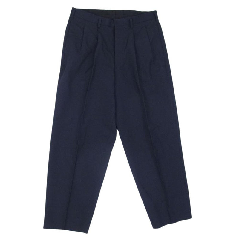 ユーゲン TROUSER 005 GEORGE 2PLEATED TROUSERS ホップサック 2プリーツ トラウザーズ スラックス パンツ ネイビー系 2【中古】