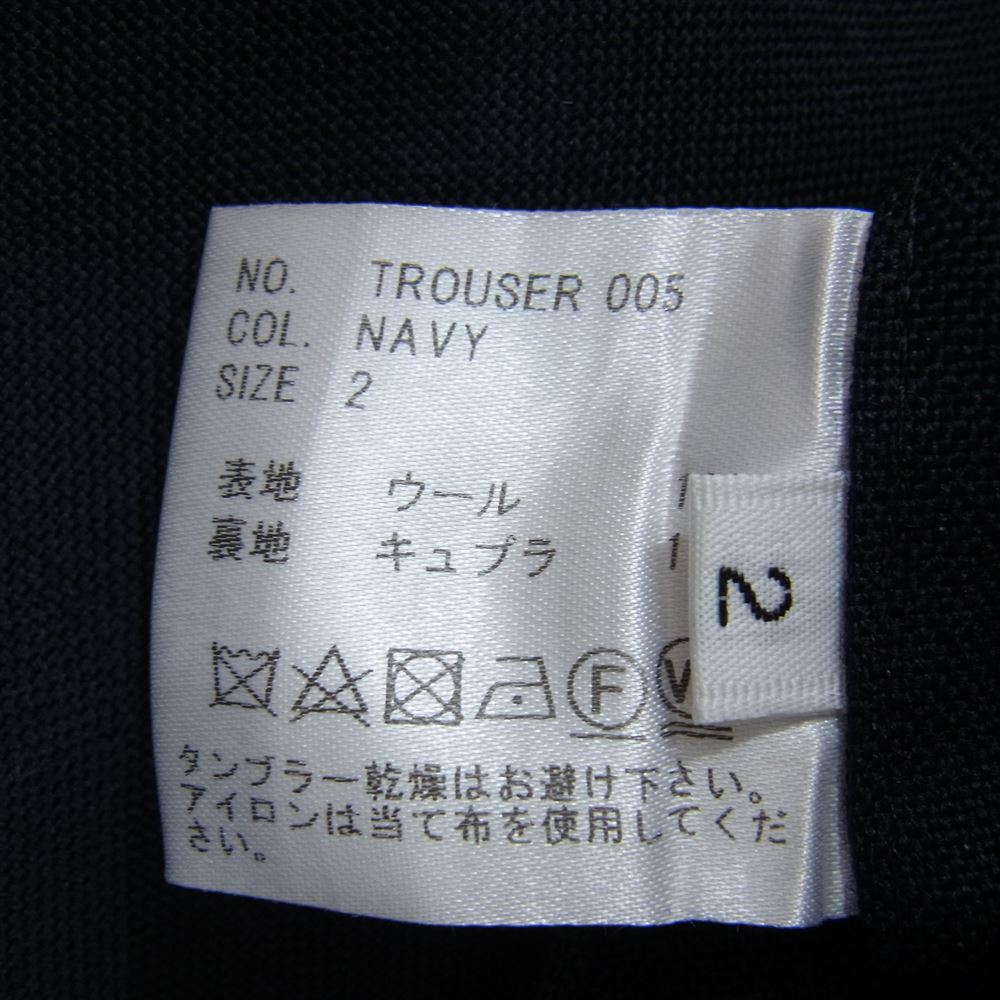 ユーゲン TROUSER 005 GEORGE 2PLEATED TROUSERS ホップサック 2プリーツ トラウザーズ スラックス パンツ ネイビー系 2【中古】