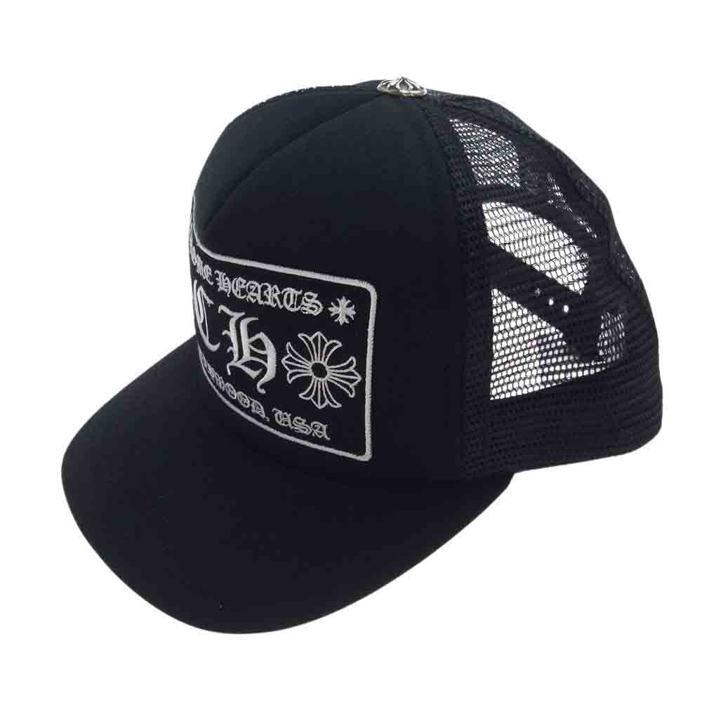 CHROME HEARTS クロムハーツ（原本無） 国内正規品 TRUCKER CAP トラッカー キャップ CHパッチ クロスボール メッシュ 帽子 ブラック系 OENSIZE【中古】