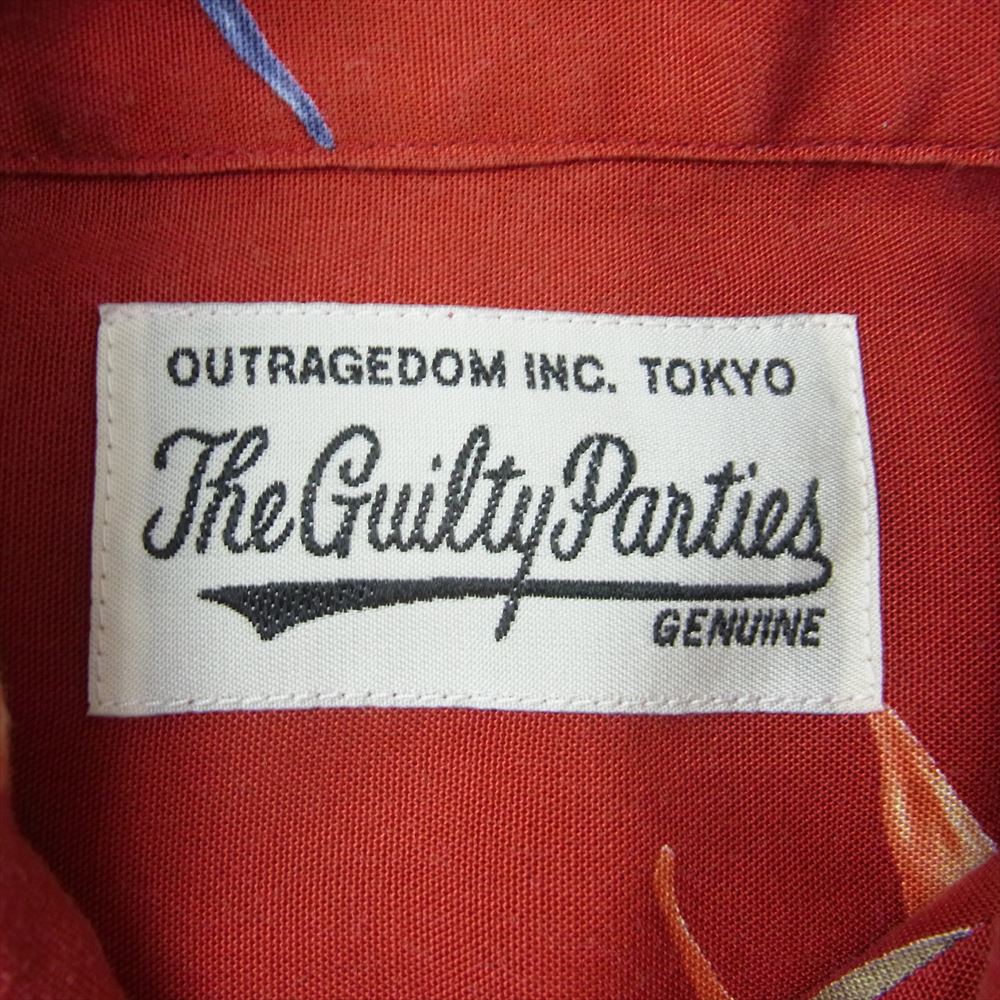 WACKO MARIA ワコマリア 18SS BIRD OF PARADISE S/S HAWAIIAN SHIRT バード オブ パラダイス ハワイアン オープンカラー 極楽鳥花 半袖 シャツ エンジ系 S【中古】