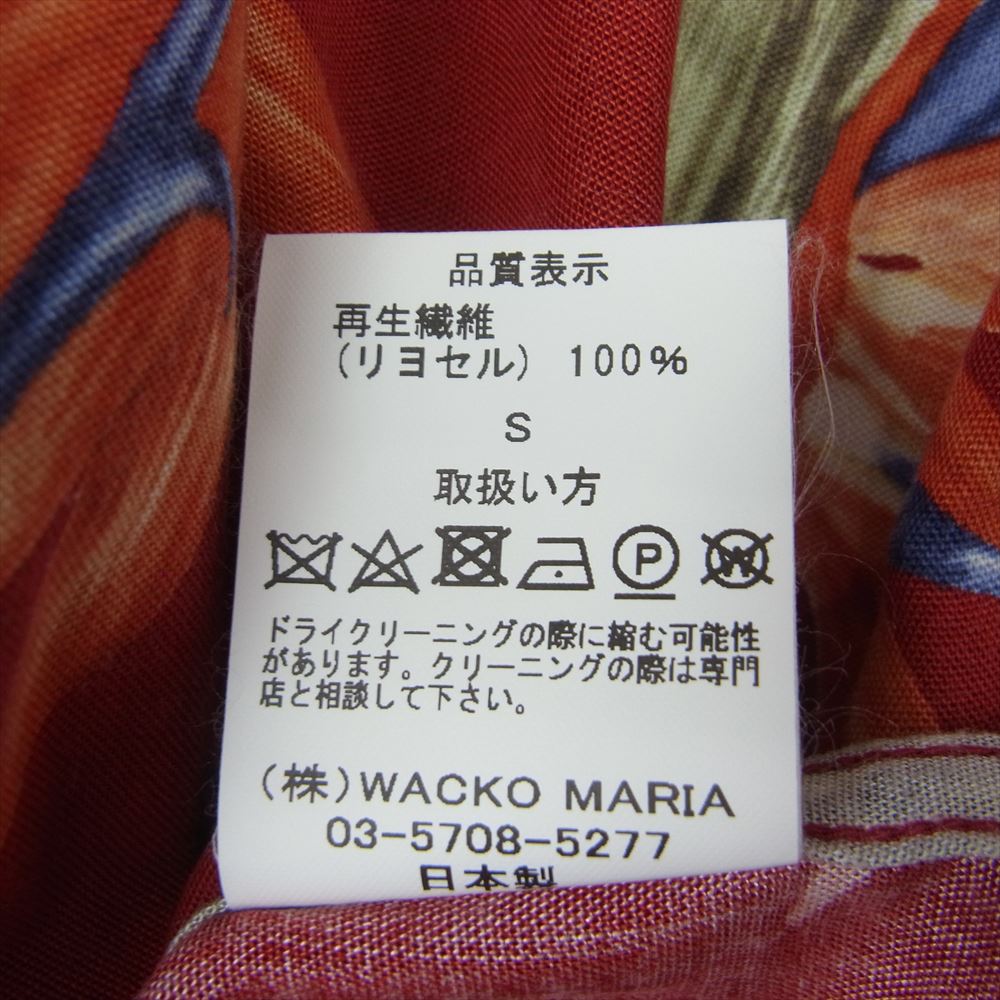 WACKO MARIA ワコマリア 18SS BIRD OF PARADISE S/S HAWAIIAN SHIRT バード オブ パラダイス ハワイアン オープンカラー 極楽鳥花 半袖 シャツ エンジ系 S【中古】