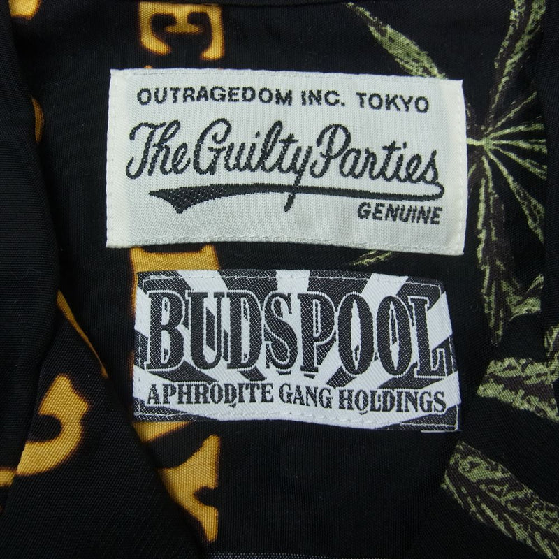 WACKO MARIA ワコマリア 20SS BUDSPOOL HAWAIIAN SHIRT バッズプール ハワイアン オープンカラー 半袖 シャツ ブラック系 S【美品】【中古】