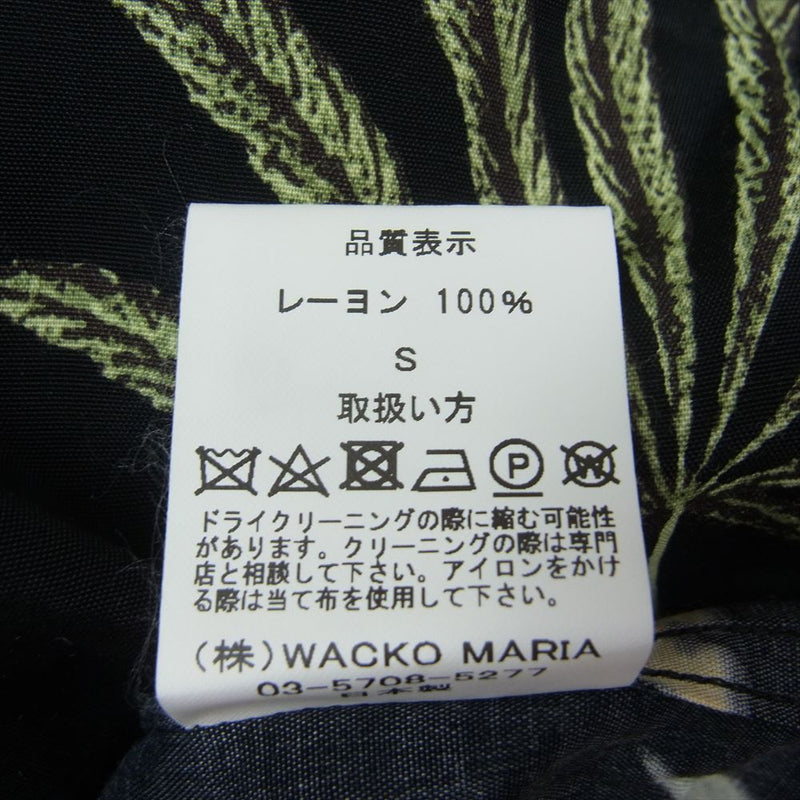 WACKO MARIA ワコマリア BUDSPOOL HAWAIIAN SHIRT バッズプール ハワイアン オープンカラー 半袖 シャツ ブラック系 S【美品】【中古】