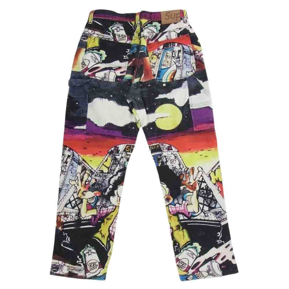 Supreme シュプリーム × Lee Quinones The Yard Carpenter Pant リー キュノネス ザヤード カーペンター ワーク 総柄 パンツ マルチカラー系 32【中古】