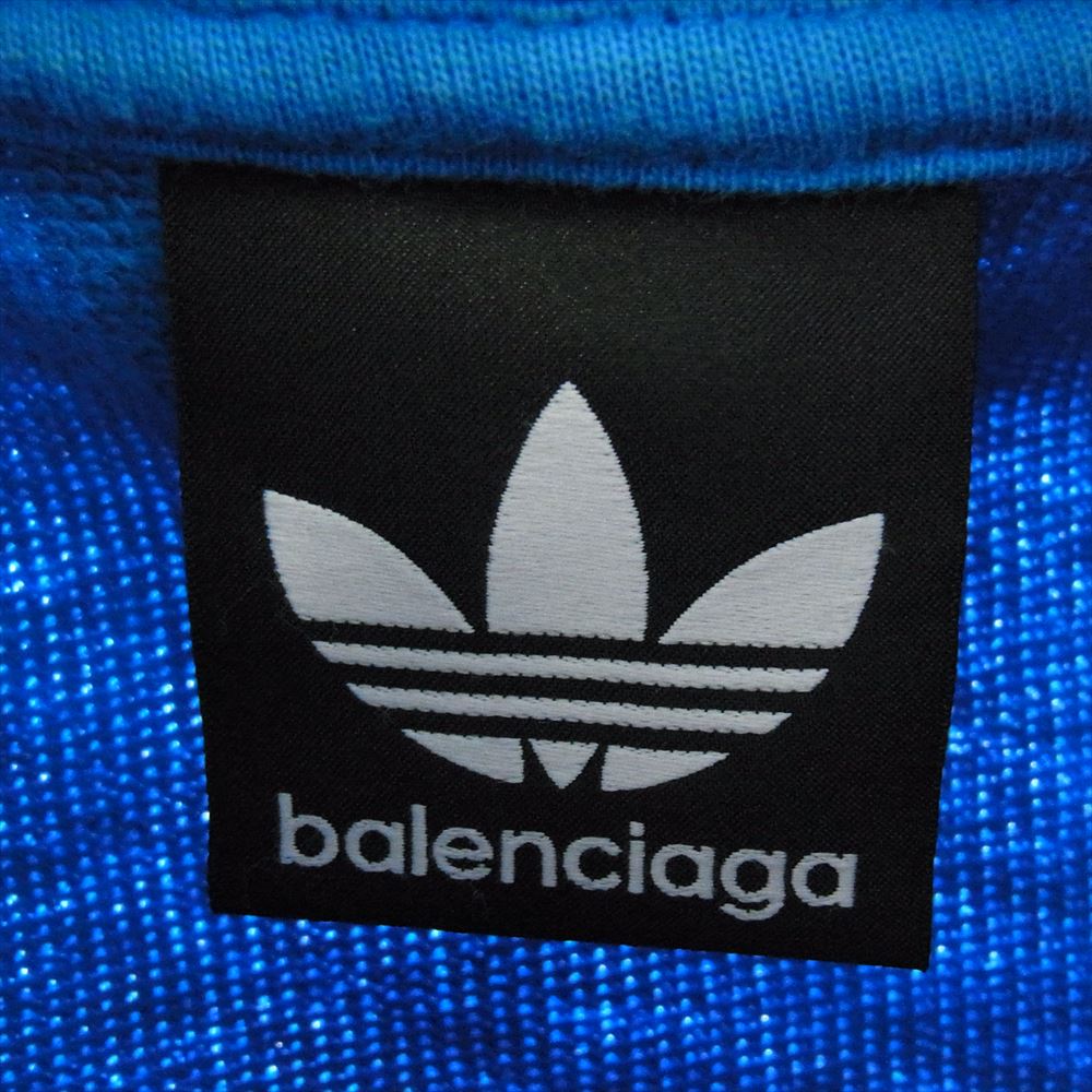 BALENCIAGA バレンシアガ RG54 729322 TNVN2 4026 × Adidas アディダス Hoodie Large Fit フーディラージフィット スウェット パーカー ブルー系 2【中古】