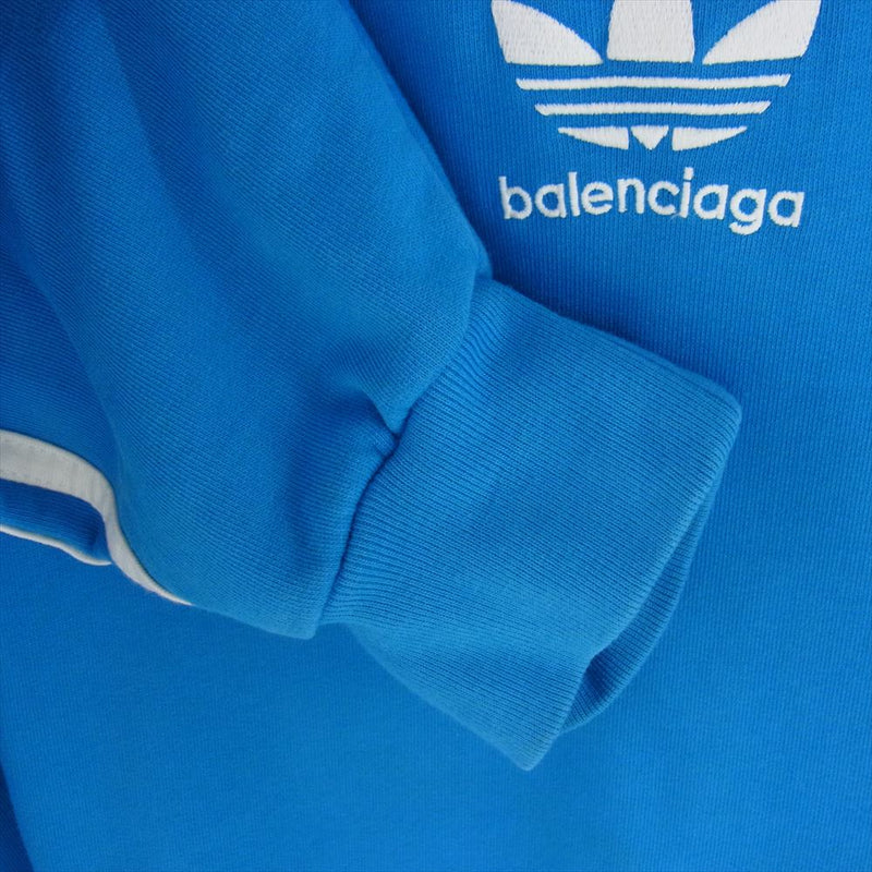 BALENCIAGA バレンシアガ RG54 729322 TNVN2 4026 × Adidas アディダス Hoodie Large Fit フーディラージフィット スウェット パーカー ブルー系 2【中古】