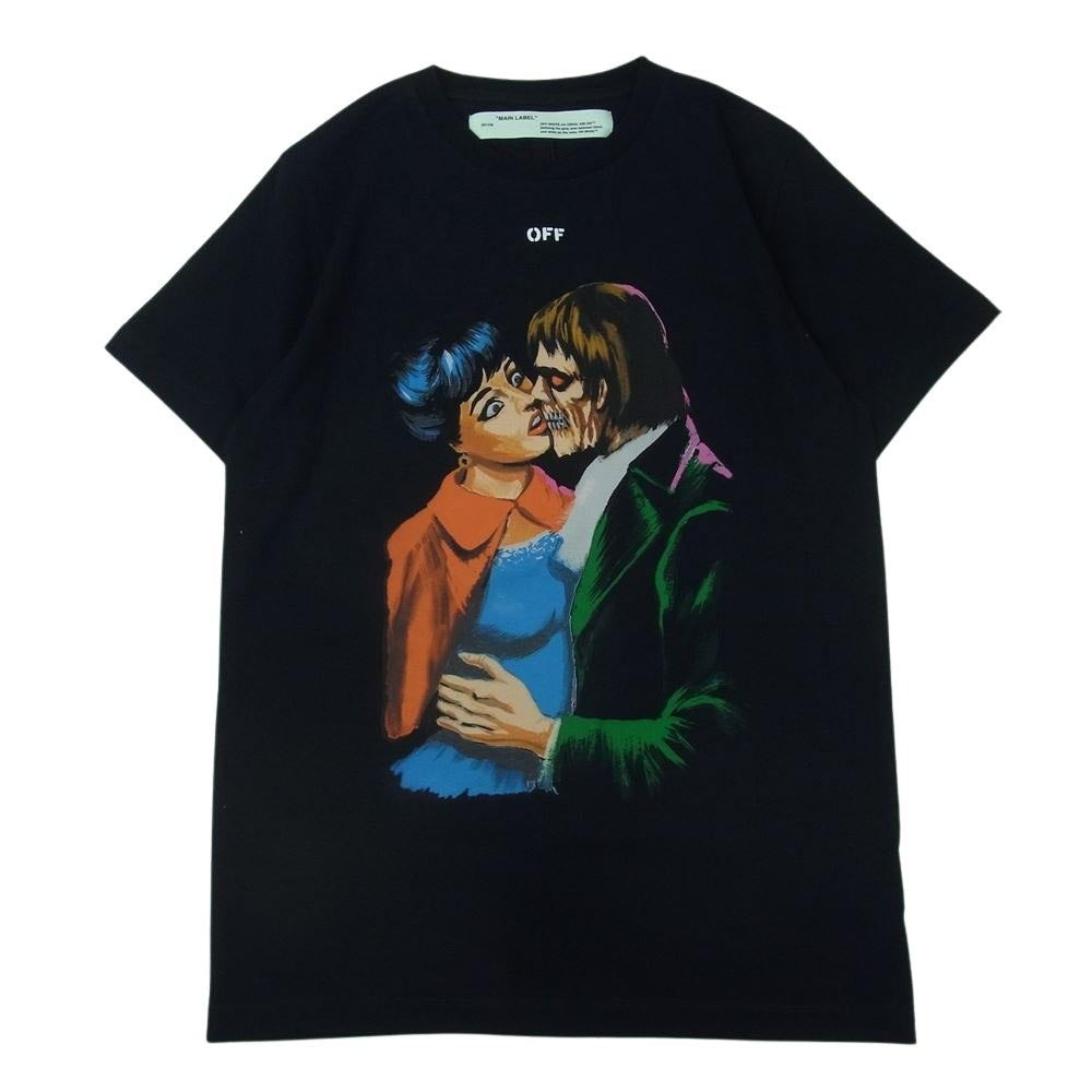 OFF-WHITE オフホワイト 19SS OMAA027R19185003 バックアロー キス プリント 半袖 Tシャツ  ブラック系 M【中古】