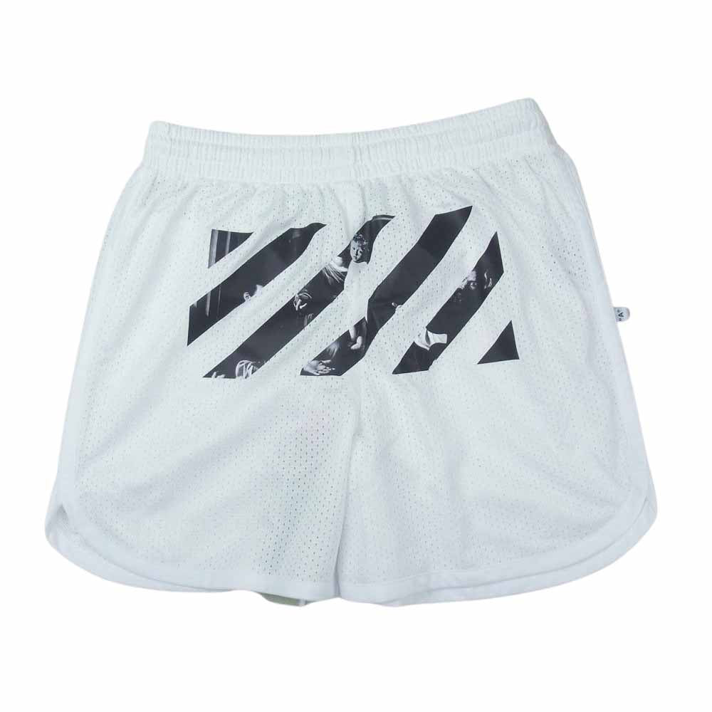 OFF-WHITE オフホワイト OMCI005S20101005 CARAVAGGIO SQUARE MESH Shorts スクエア メッシュ ショート パンツ ホワイト系 S【極上美品】【中古】