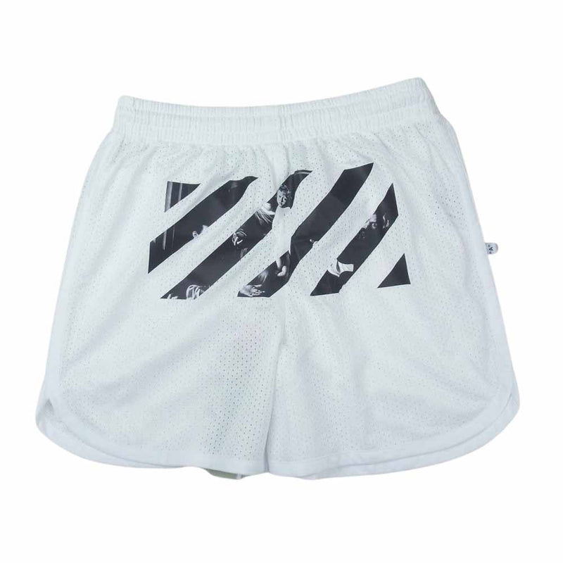 OFF-WHITE オフホワイト OMCI005S20101005 CARAVAGGIO SQUARE MESH Shorts スクエア メッシュ ショート パンツ ホワイト系 S【極上美品】【中古】