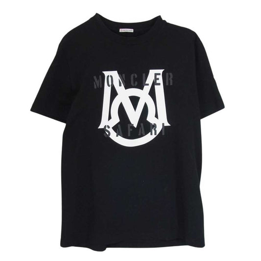 MONCLER モンクレール I10918C00051 センター プリント ワッペン Ｔシャツ 半袖 ブラック系 XL【中古】